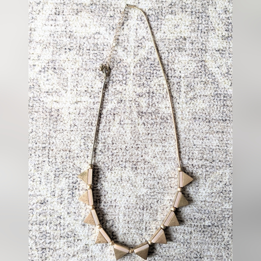 FREE With Purchase - Triangle Necklace - Pink and Gold Bohemian